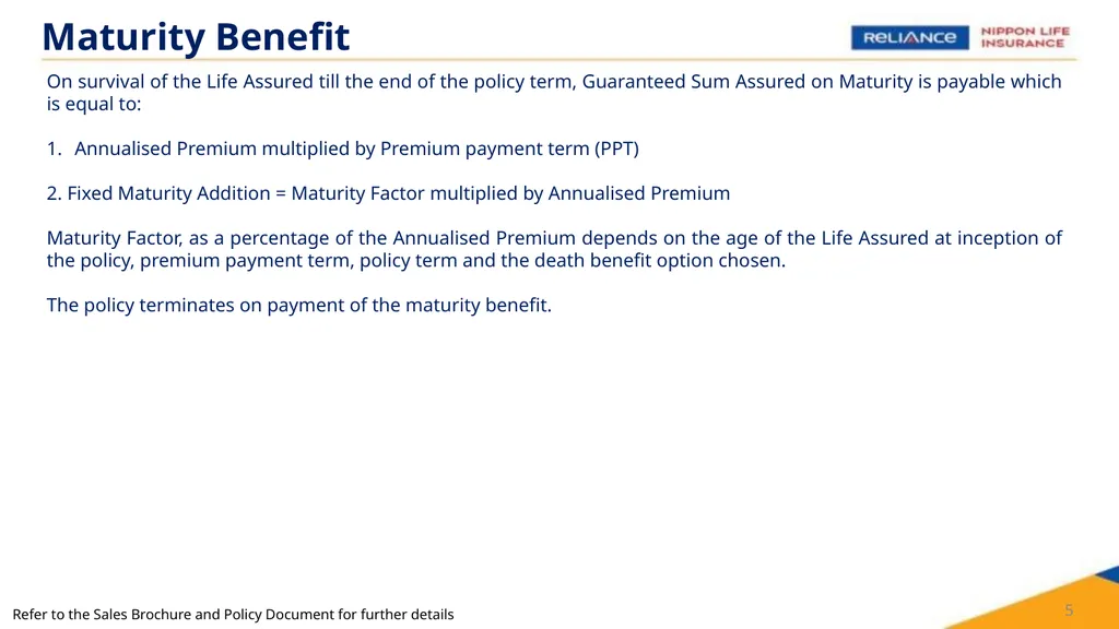 Reliance Nippon Life Fixed Savings (A Non-Linked - slide 5 of 14
