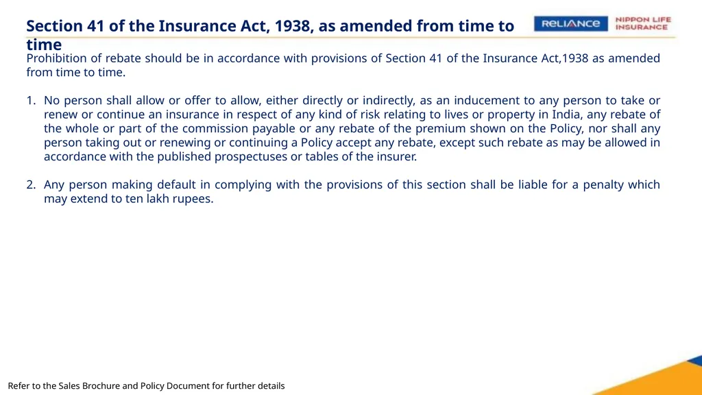 Reliance Nippon Life Fixed Savings (A Non-Linked - slide 11 of 14