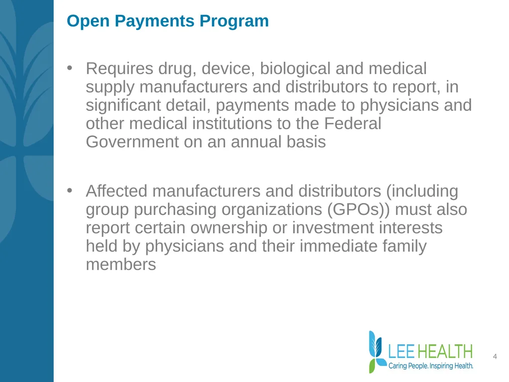 Disclosure of Financial Interest Policy Disclosure - slide 4 of 15