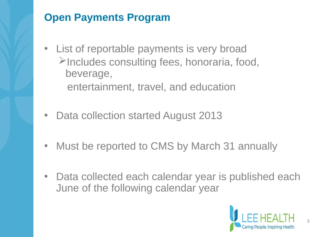 Disclosure of Financial Interest Policy Disclosure - slide 5 of 15