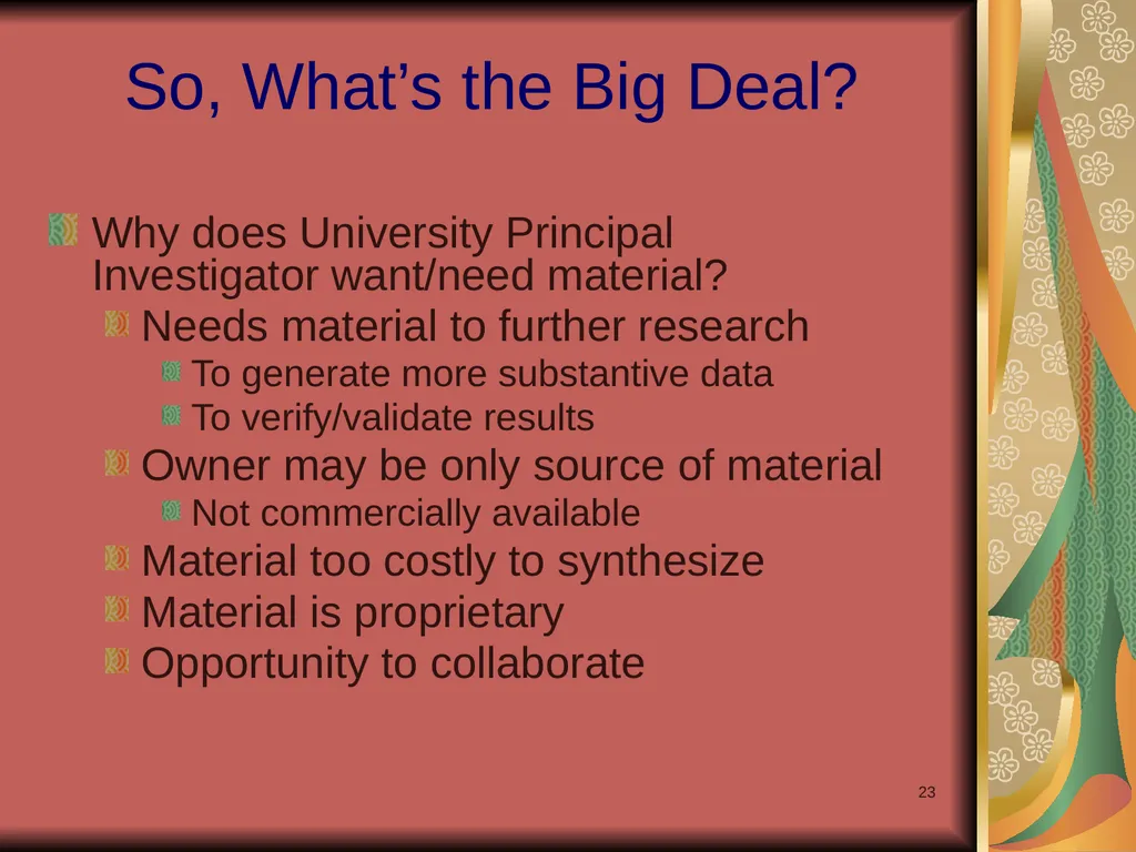 1 Yours? Mine? Ours? Research Collaborations and - slide 23 of 50