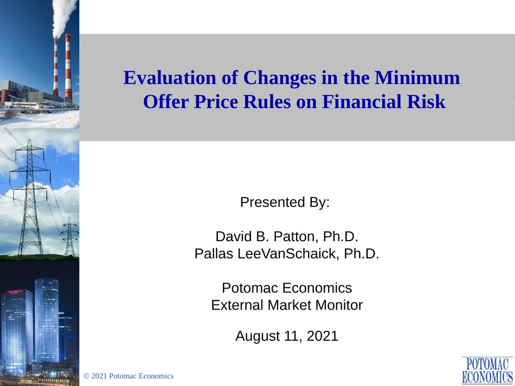 Evaluation of Changes in the Minimum Offer Price - slide 1 of 38