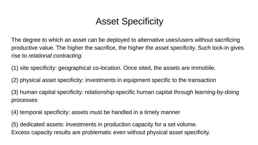 Transaction Cost Economics as a Theory of Supply - slide 9 of 18