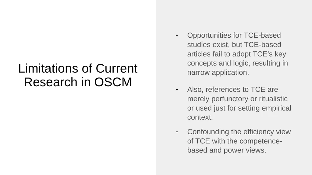 Transaction Cost Economics as a Theory of Supply - slide 5 of 18