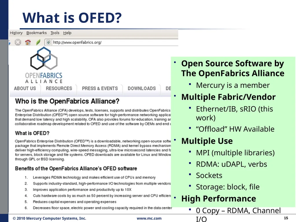 Performance Migration to Open Solutions: OFED* for - slide 15 of 33