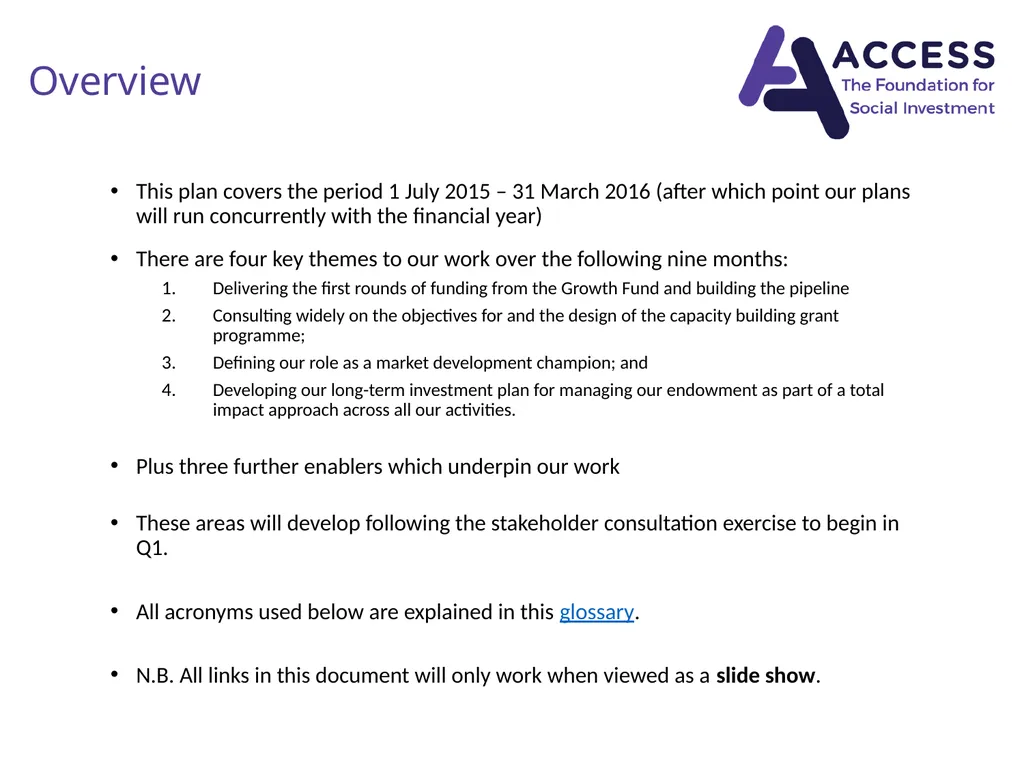 Delivery Plan July 2015- March 2016 Bridging the - slide 2 of 8