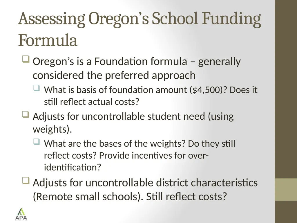 School Funding Formulas: A National Perspective - slide 14 of 20