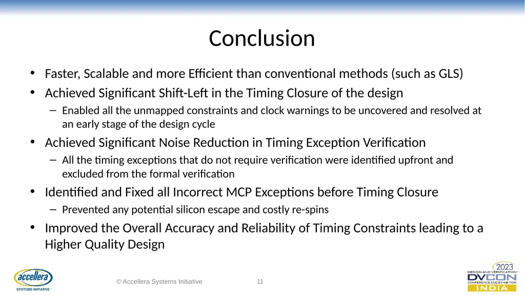 A Faster and Efficient Timing Constraint - slide 11 of 12