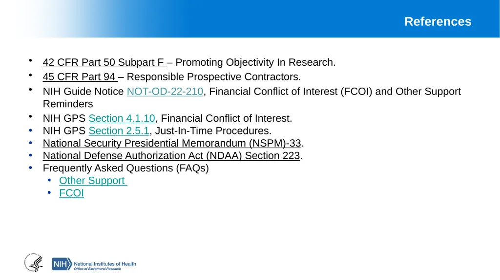 Financial Conflict of Interest (FCOI) and Other - slide 35 of 36