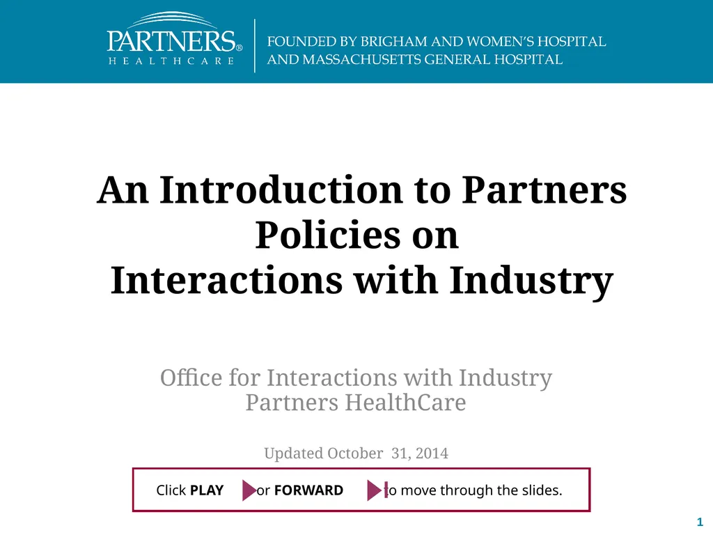 An Introduction to Partners Policies on - slide 1 of 18