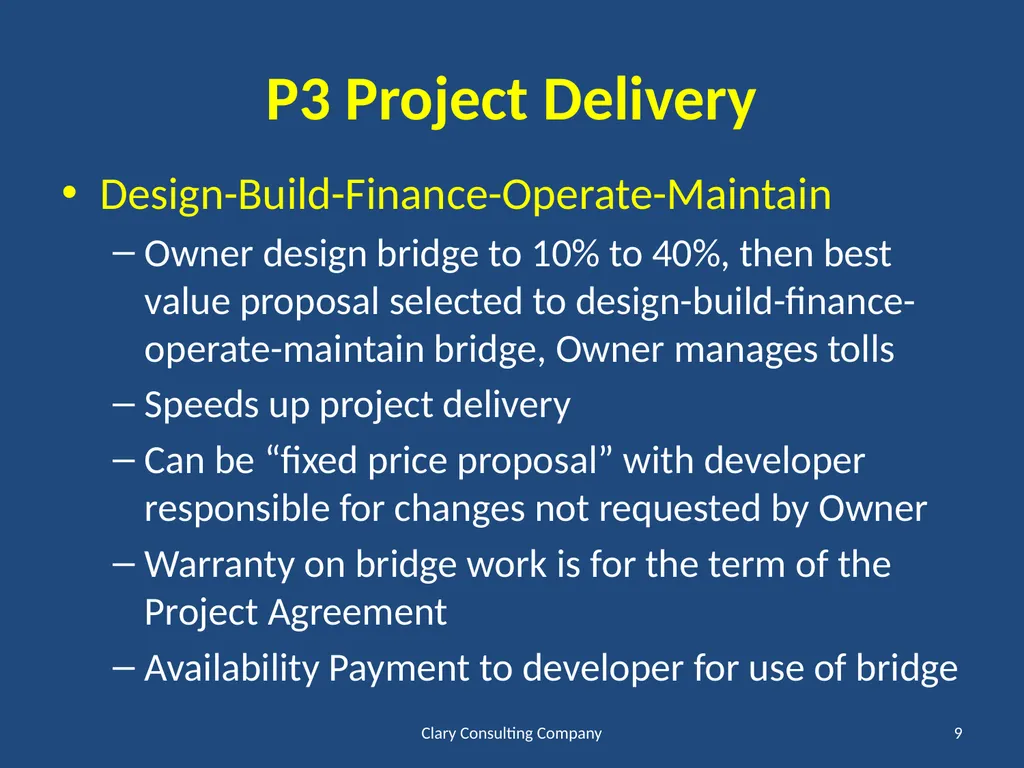 Overview of Project Delivery Options Lowell R. - slide 9 of 13
