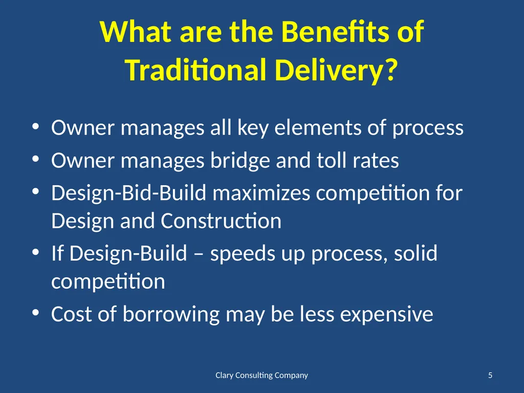 Overview of Project Delivery Options Lowell R. - slide 5 of 13