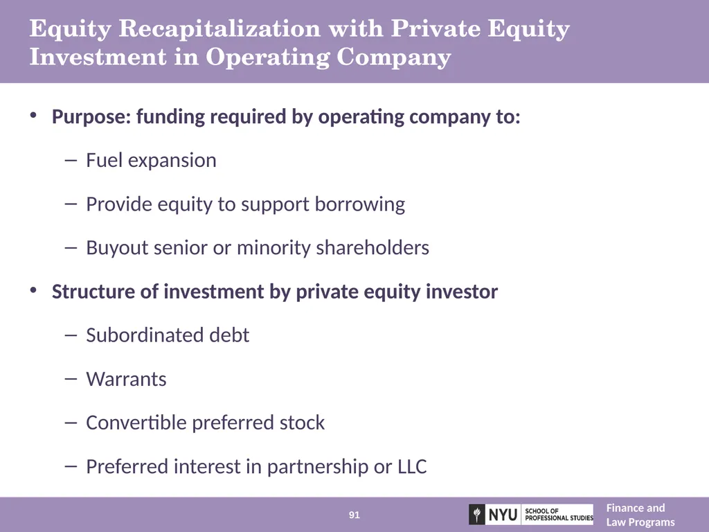 Structuring Mergers, Acquisitions, and Private - slide 91 of 95
