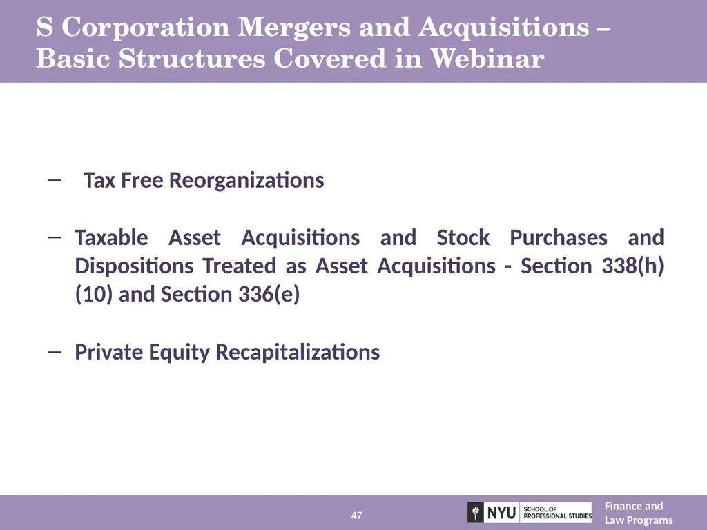 Structuring Mergers, Acquisitions, and Private - slide 47 of 95