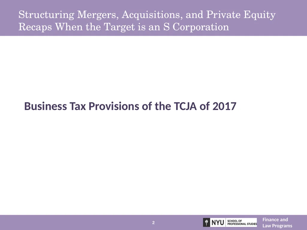 Structuring Mergers, Acquisitions, and Private - slide 2 of 95