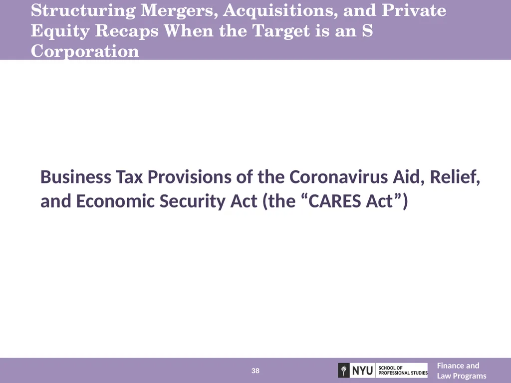 Structuring Mergers, Acquisitions, and Private - slide 38 of 95