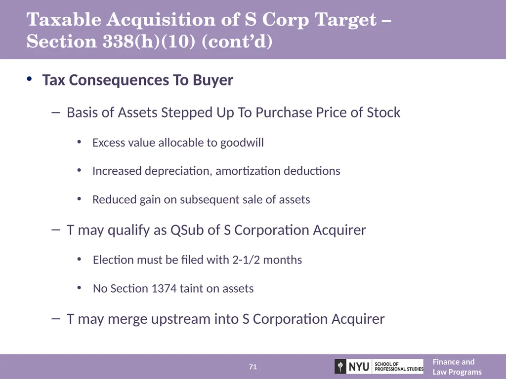 Structuring Mergers, Acquisitions, and Private - slide 71 of 95