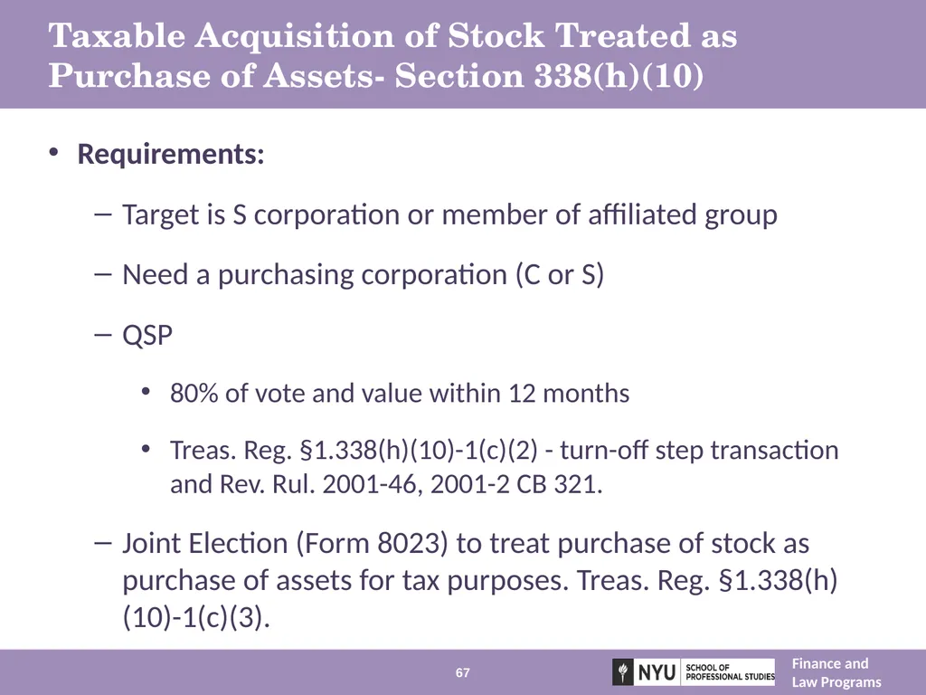 Structuring Mergers, Acquisitions, and Private - slide 67 of 95