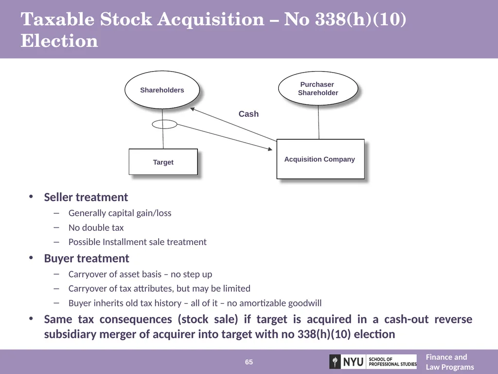 Structuring Mergers, Acquisitions, and Private - slide 65 of 95
