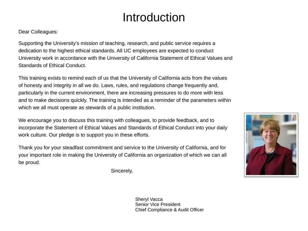 University of California Compliance & Conflict of - slide 3 of 46