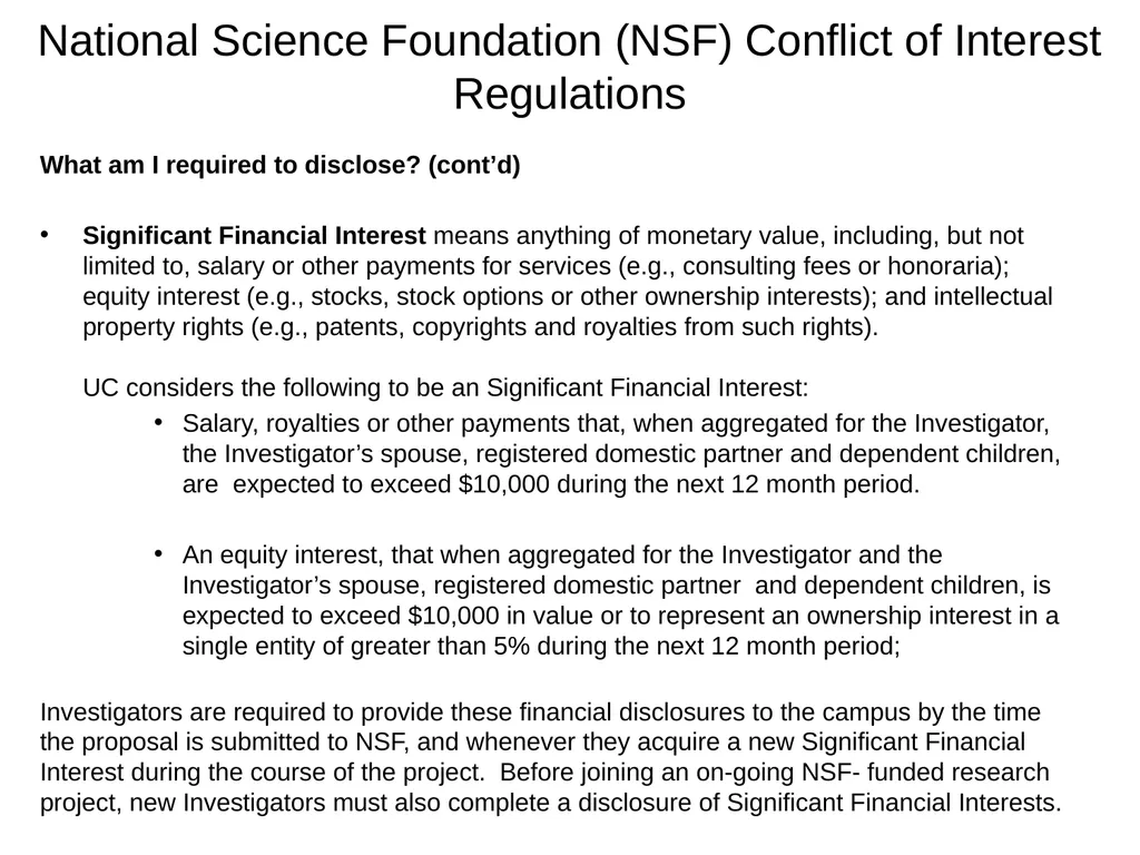 University of California Compliance & Conflict of - slide 19 of 46