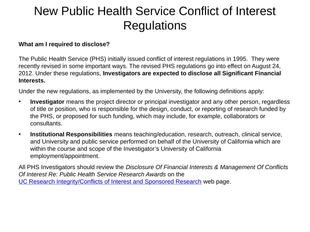 University of California Compliance & Conflict of - slide 24 of 46