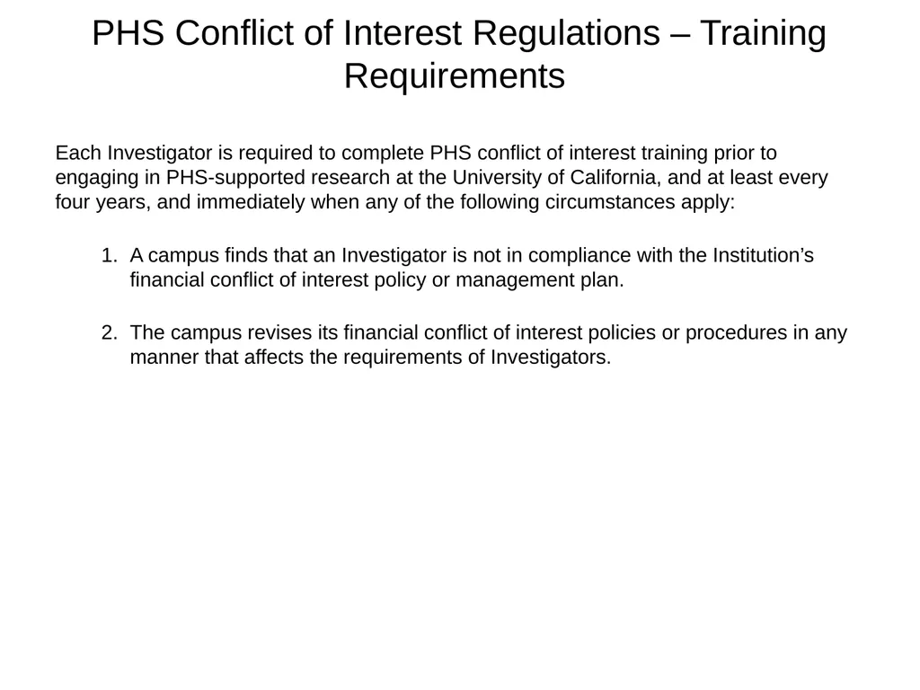 University of California Compliance & Conflict of - slide 30 of 46