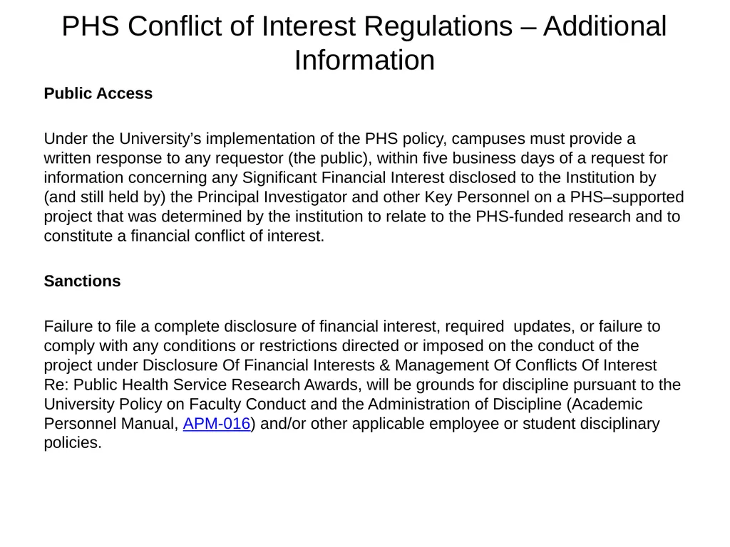 University of California Compliance & Conflict of - slide 31 of 46