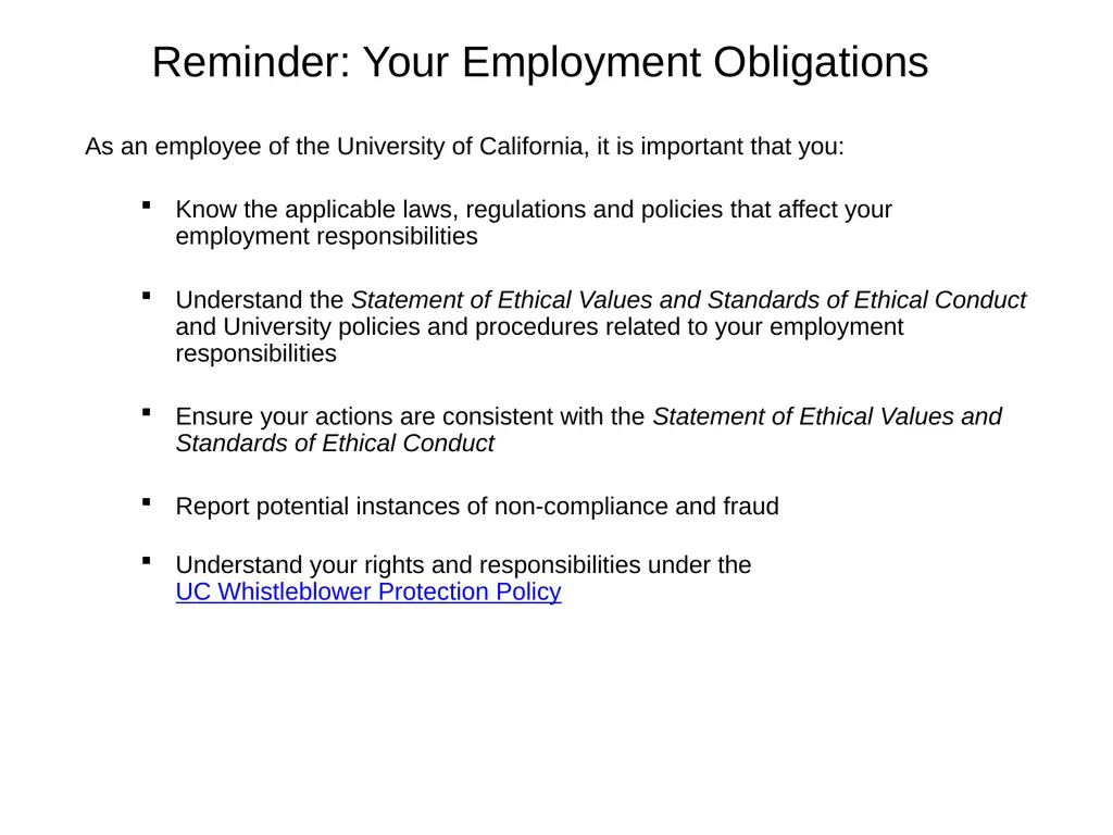 University of California Compliance & Conflict of - slide 43 of 46