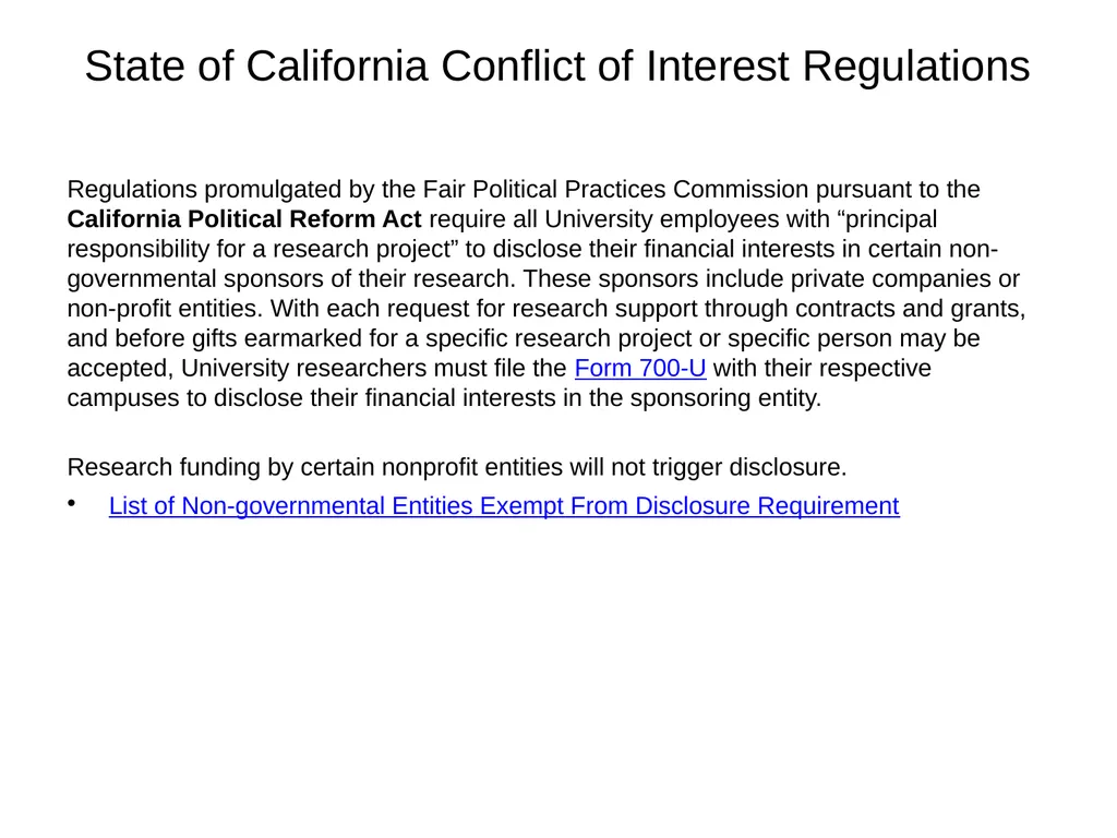 University of California Compliance & Conflict of - slide 14 of 46