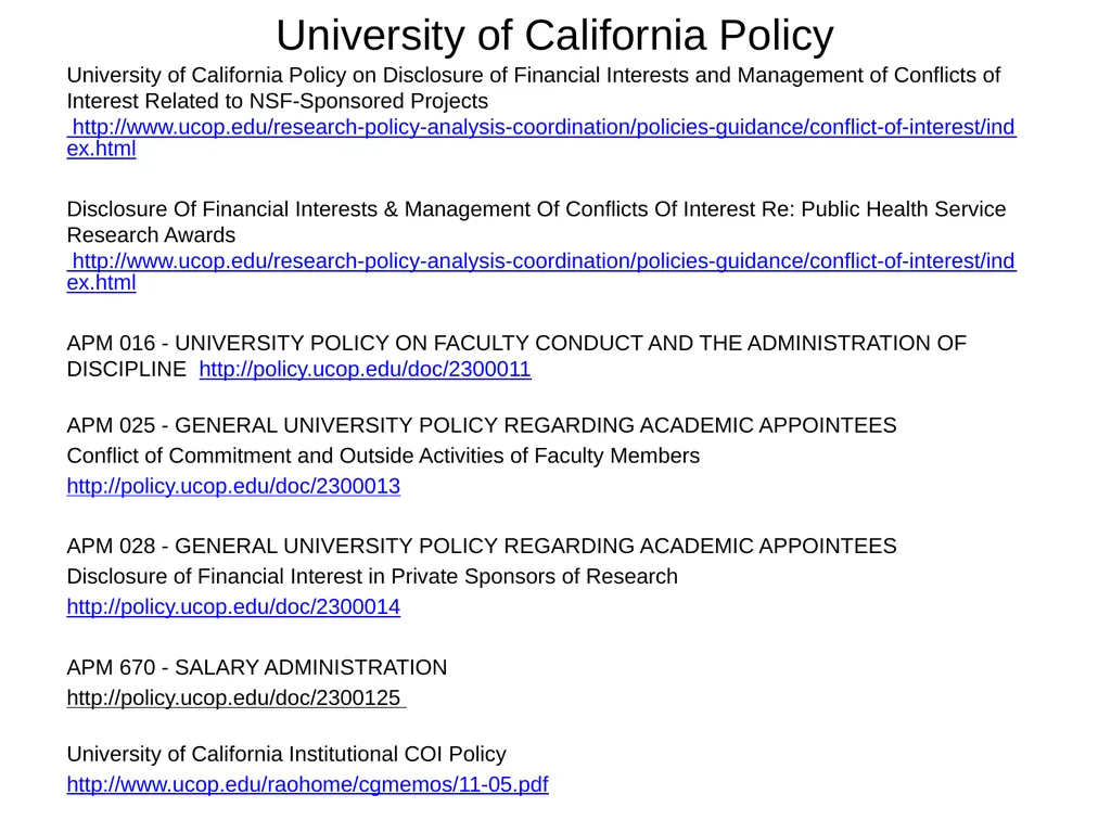 University of California Compliance & Conflict of - slide 44 of 46