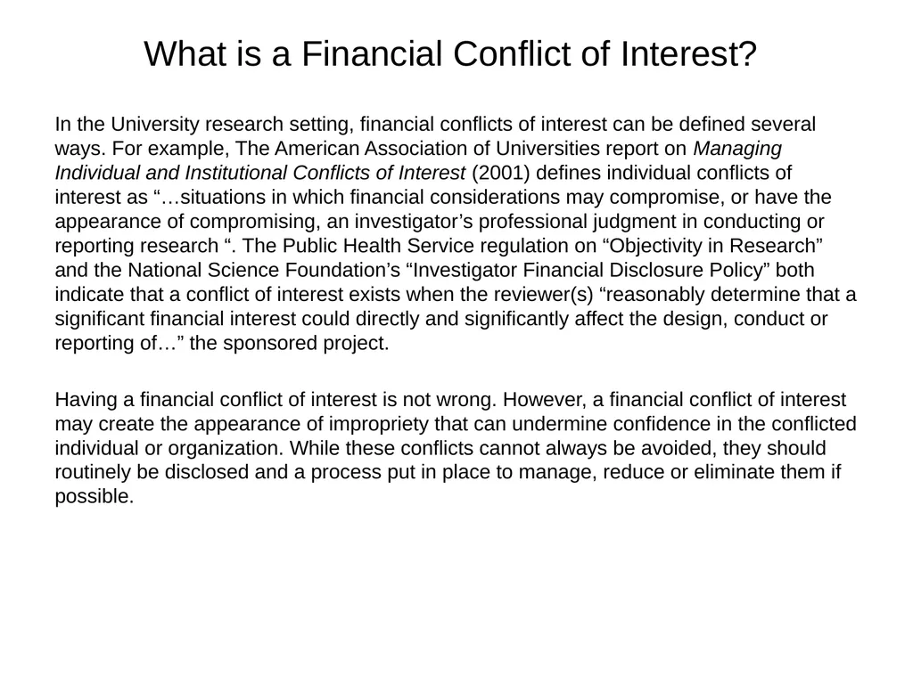 University of California Compliance & Conflict of - slide 11 of 46