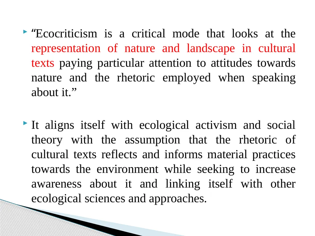 Can Literature save ‘Nature’? An Eco-critical - slide 5 of 11
