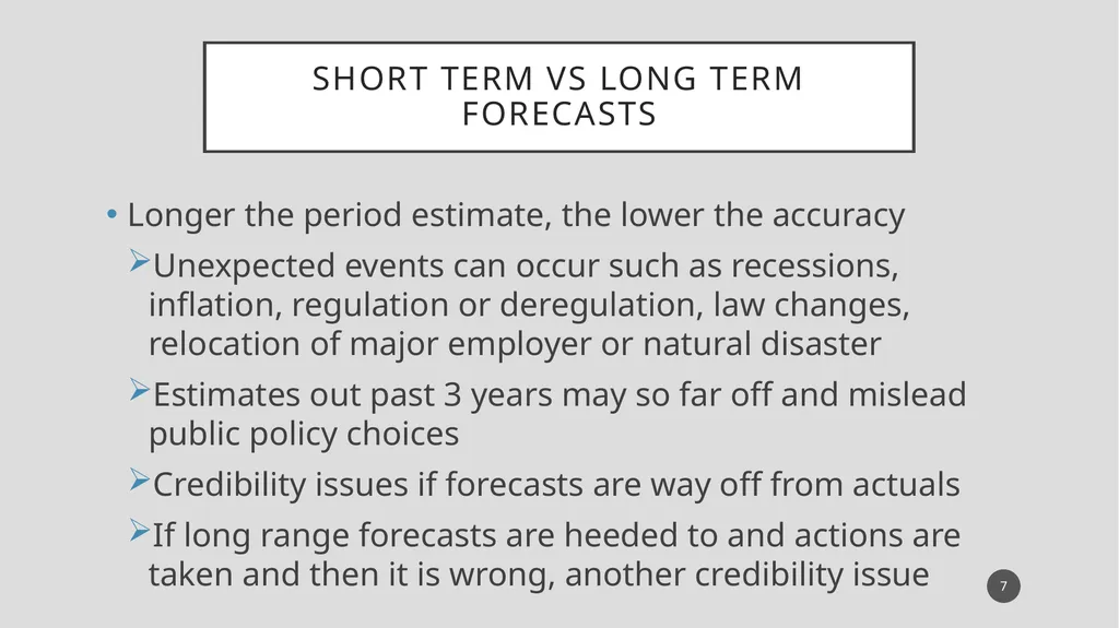 The Basics in Financial Forecasting-Short or Long - slide 7 of 43