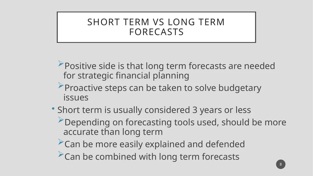 The Basics in Financial Forecasting-Short or Long - slide 8 of 43