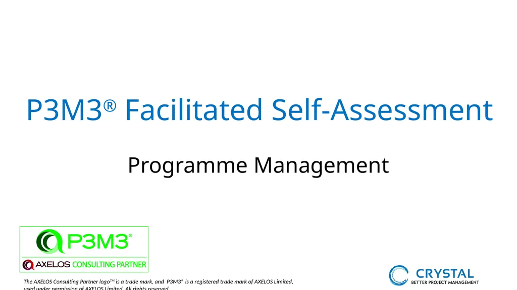 P3M3® Facilitated Self-Assessment Programme - slide 1 of 38