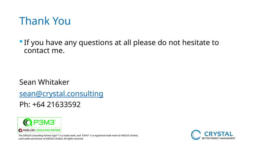 P3M3® Facilitated Self-Assessment Programme - slide 38 of 38