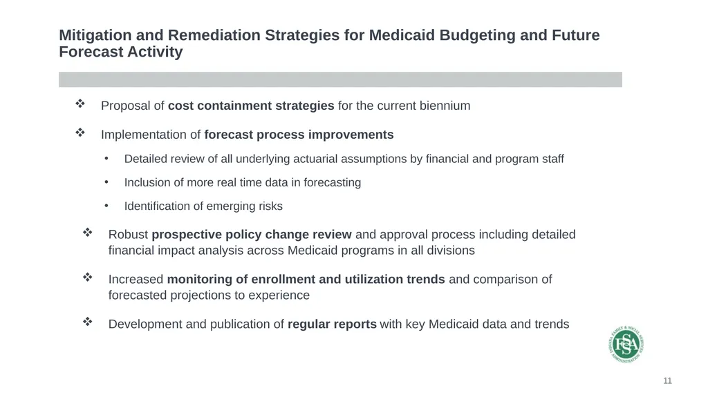 December 19, 2023 Projections through SFY 2025 - slide 11 of 11