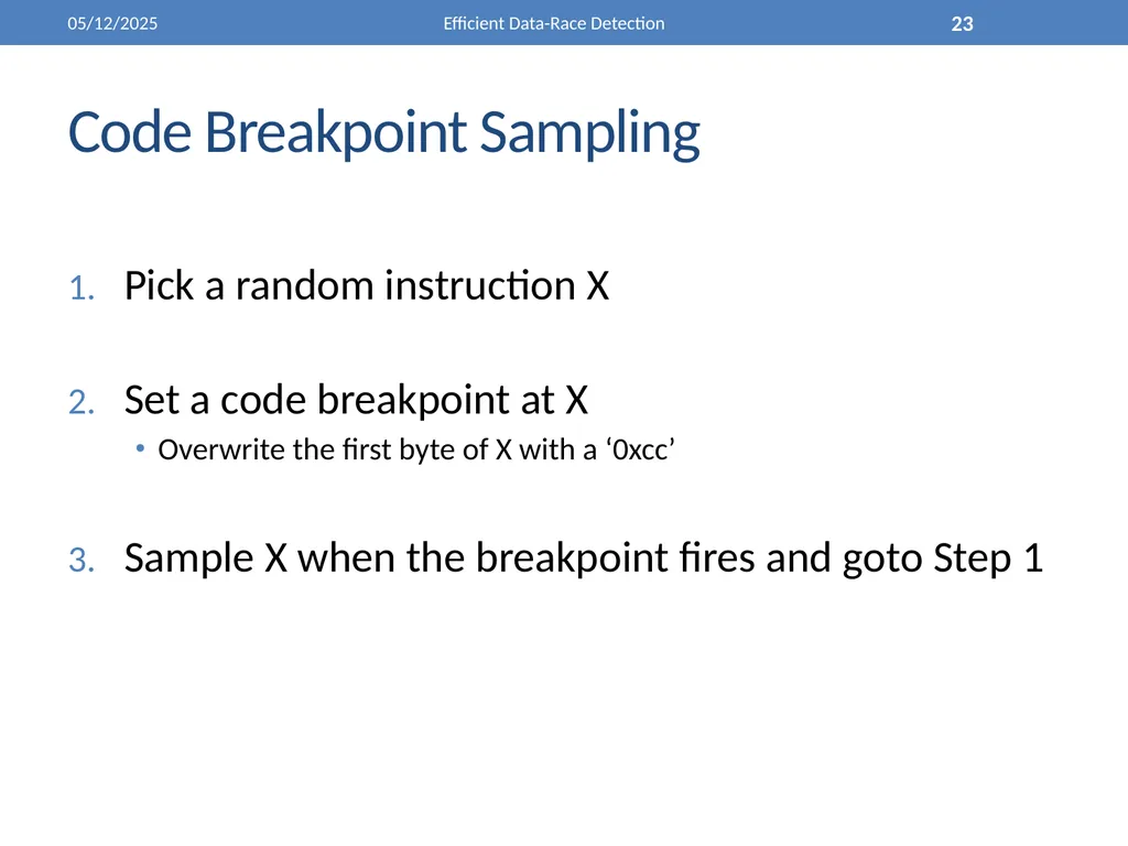Efficient Data-Race Detection 4/26/2011 Efficient - slide 23 of 28