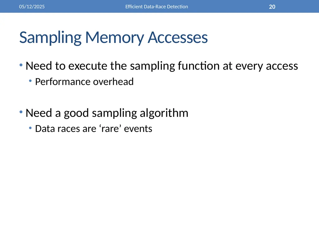 Efficient Data-Race Detection 4/26/2011 Efficient - slide 20 of 28