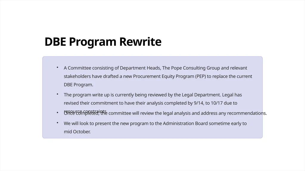 Equitable Procurement Updates - Finance and OED - slide 4 of 11