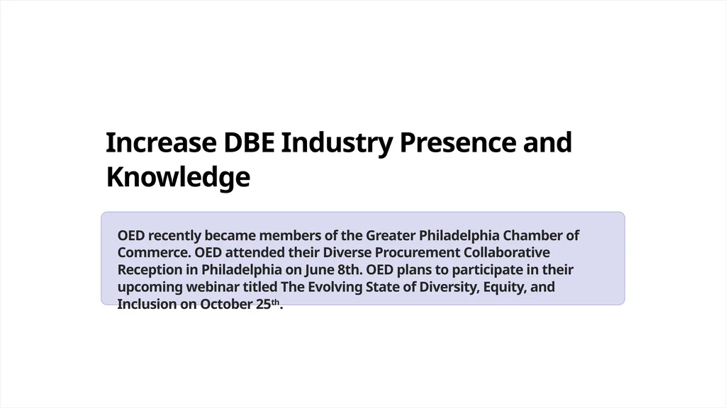 Equitable Procurement Updates - Finance and OED - slide 3 of 11