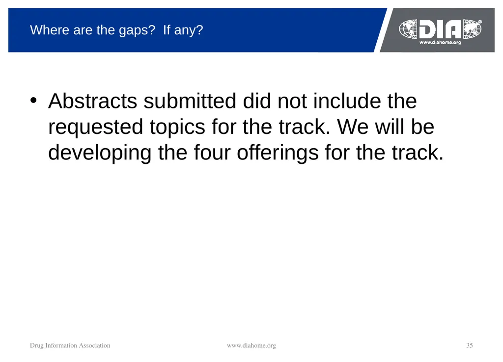 Track Update Track #: 1 Clinical Trials Track - slide 35 of 118