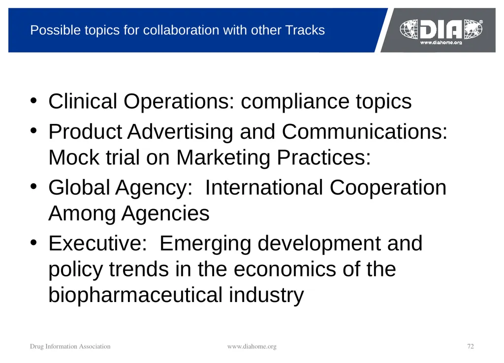 Track Update Track #: 1 Clinical Trials Track - slide 72 of 118