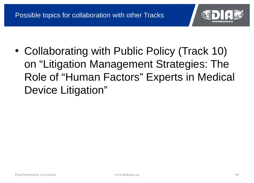 Track Update Track #: 1 Clinical Trials Track - slide 66 of 118