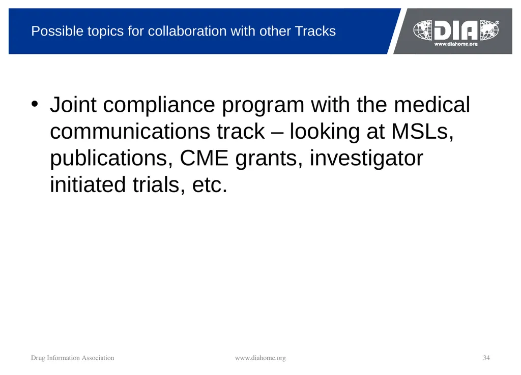 Track Update Track #: 1 Clinical Trials Track - slide 34 of 118