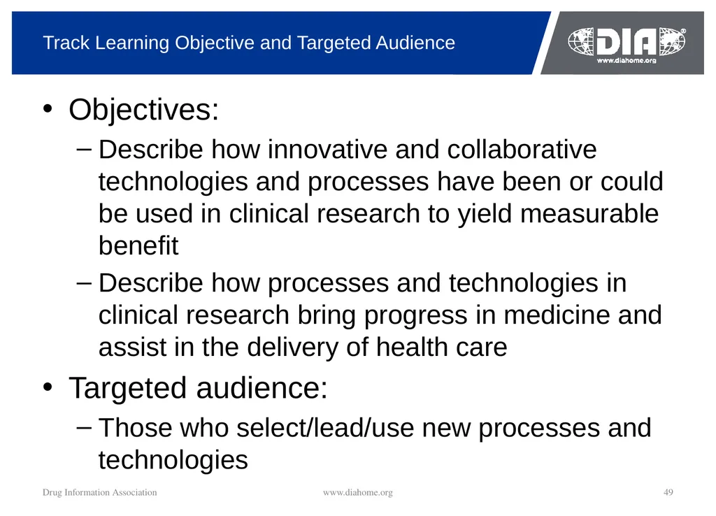 Track Update Track #: 1 Clinical Trials Track - slide 49 of 118