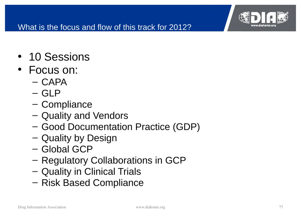 Track Update Track #: 1 Clinical Trials Track - slide 77 of 118