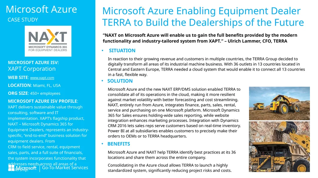 MICROSOFT AZURE ISV: XAPT Corporation WEB SITE: