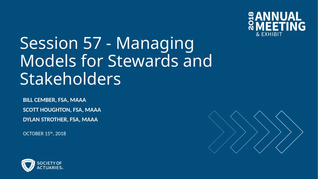 Session 57 - Managing Models for Stewards and - slide 1 of 51